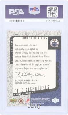 Wayne Gretzky Oilers Signed'00 Upper Deck Legends Epic Signatures WG PSA 8 Card