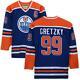 Wayne Gretzky Oilers Signed Blue Hero's Of Hockey Ccm Jersey Upper Deck