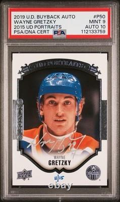 Wayne Gretzky Psa 9 Auto 10? 2019 Buyback 2015 Upper Deck Ud Portraits #/15