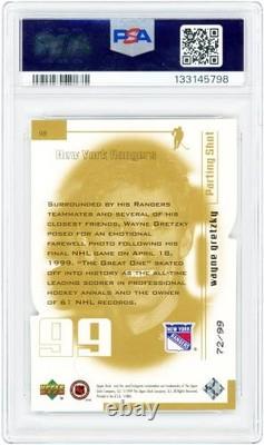 Wayne Gretzky Rangers 1999-00 Upper Deck Living Legend #98 #72/99 PSA 9 Card