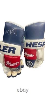 Wayne Gretzky Rangers Signed Hespeler Game Model Hockey Gloves Upper Deck COA
