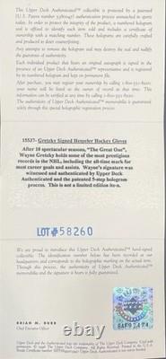 Wayne Gretzky Rangers Signed Hespeler Game Model Hockey Gloves Upper Deck COA