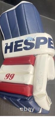 Wayne Gretzky Rangers Signed Hespeler Game Model Hockey Gloves Upper Deck COA