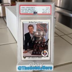 Wayne Gretzky Signed 1990-91 UD #205 Art Ross PSA 6 / AUTO 10 PSA DNA HOF