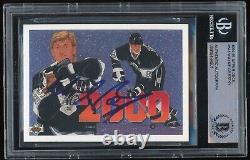 Wayne Gretzky Signed 1990-91 Upper Deck Card #545 Los Angeles Kings BAS Slabbed