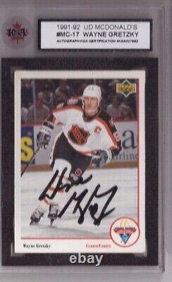 Wayne Gretzky Signed 1991-92 Upper Deck Mcdonald's Auto #mc-17 Ksa Jsa Autograph