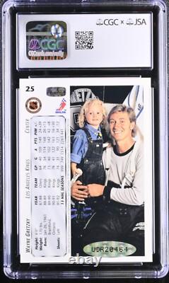 Wayne Gretzky Signed 1992-93 Upper Deck Card /500 #25 UDA CGC 9 JSA 10 Auto