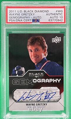 Wayne Gretzky Signed 2011 UD Black Diamond Gemography PSA Auth DNA AUTO 10 HOF