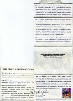 Wayne Gretzky Signed 8x10 Goal UDA Upper Deck COA Kings 802 Inscribed Auto RARE