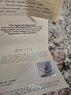 Wayne Gretzky Signed Autographed Authentic Starter Jersey Upper Deck COA Rangers