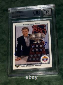 Wayne Gretzky Signed Card 1990-91 Upper Deck Bas Beckett Authenticated 10 Auto