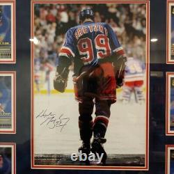 Wayne Gretzky Signed Custom Framed 11 x 14 Photo With Upper Deck Card Set Rare
