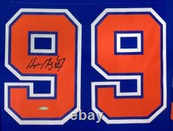 Wayne Gretzky Signed Framed Edmonton Oilers Blue 1986-87 M&N Hockey Jersey UDA