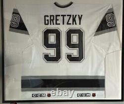 Wayne Gretzky Signed Kings Jersey, UDA, White Jersey, Framed in Black