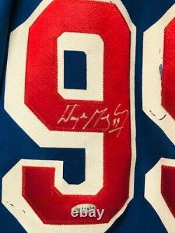 Wayne Gretzky Signed New York Rangers (Home Blue) Jersey UDA Upper Deck DAMAGE
