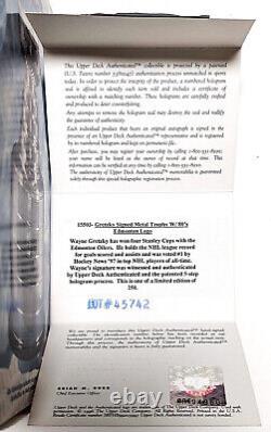 Wayne Gretzky Signed Oiler's Mini Stanley Cup Trophy Upper Deck COA 135/250 RARE