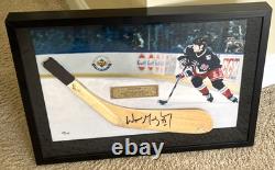 Wayne Gretzky Signed Stick Blade Shadowbox Display & Photo Upper Deck Coa /199
