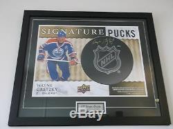 Wayne Gretzky Uda Auto Framed 37x31 Signed Signature Puck Upper Deck Coa