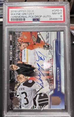 Wayne Gretzky Upper Deck Series One 2016-17 Ceremonial Puck Drop Auto Ssp Psa 8