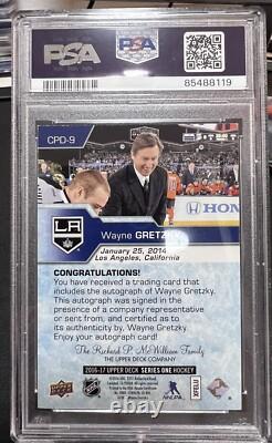 Wayne Gretzky Upper Deck Series One 2016-17 Ceremonial Puck Drop Auto Ssp Psa 8