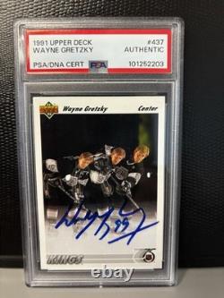 Wayne Gretzky signed 1991-92 UPPER DECK #437 PSA/DNA Certified Auto LA KINGS